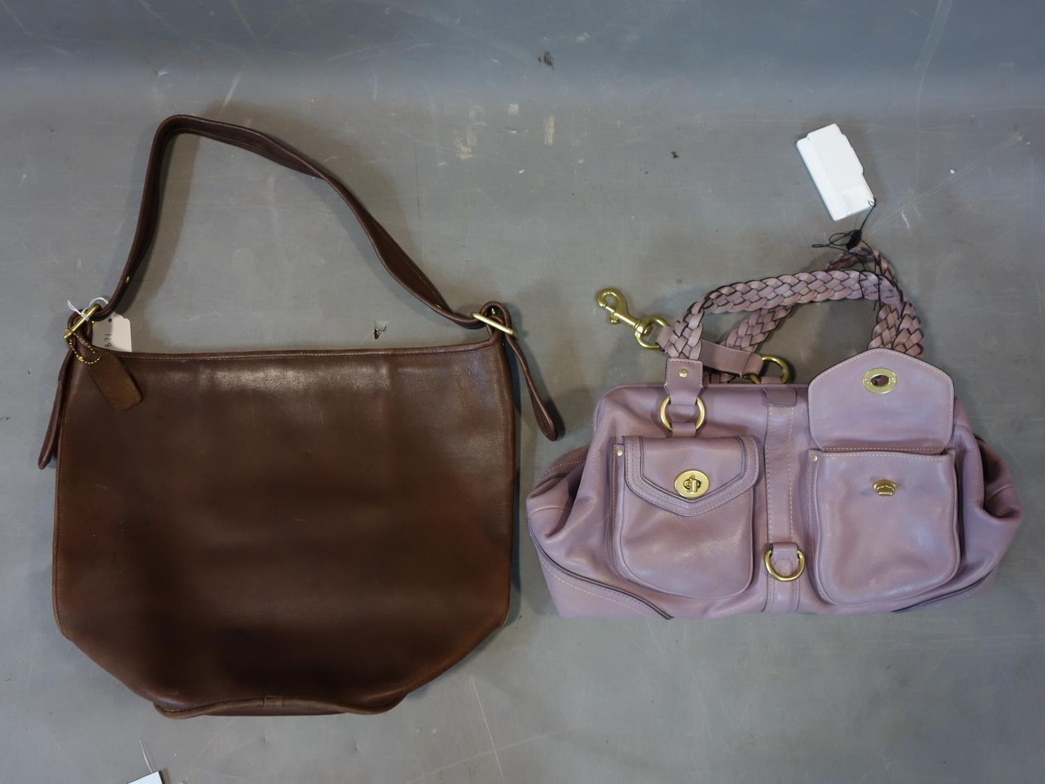 Two Coach leather handbags