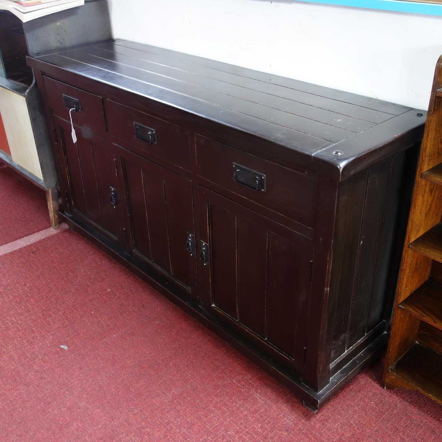 A contemporary painted teak Sideboard, H.85 W.160 D.45cm - Image 3 of 3