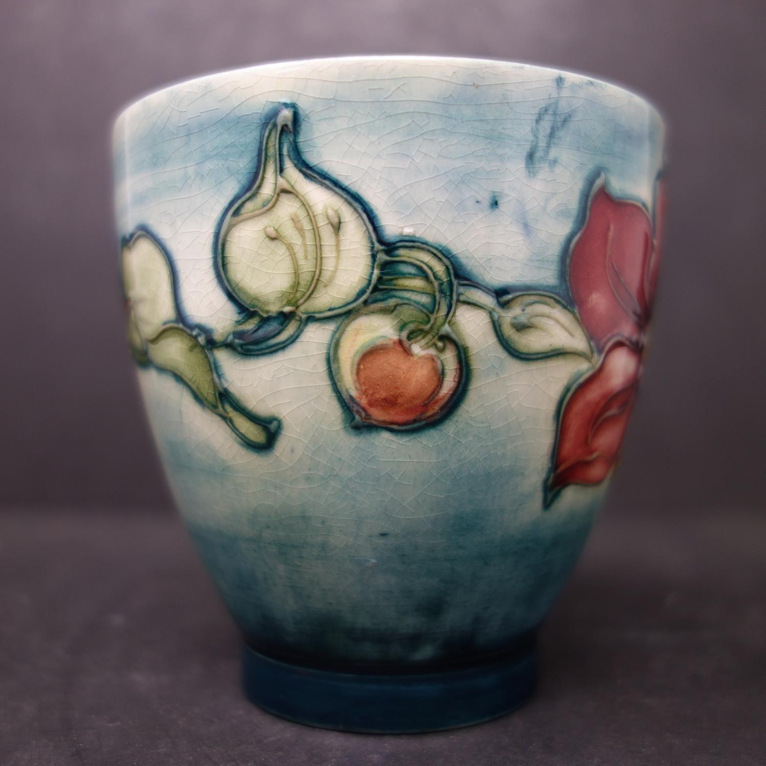 A vintage Moorcroft 'Clematis' small planter pot, H.9cm - Image 2 of 3