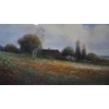 An early 20th century landscape pastel study, 35 x 70cm