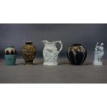A collection of ceramic to include a 'Ports of Call' vase by Jeff Banks and a jug signed G. Powell