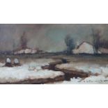 Henry Joseph Pauwels (Belgian, 1903-1983), Winter Landscape, oil on canvas, signed lower right, 60 x