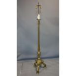 An 18th century style heavy brass standard lamp, H.178cm