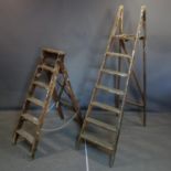 Two vintage decorators/artists ladders