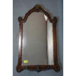 A Georgian style mahogany pier mirror, 78 x 45cm