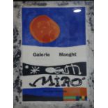 A Joan Miro lithographic poster for 'Galerie Maeght', 66 x 50cm