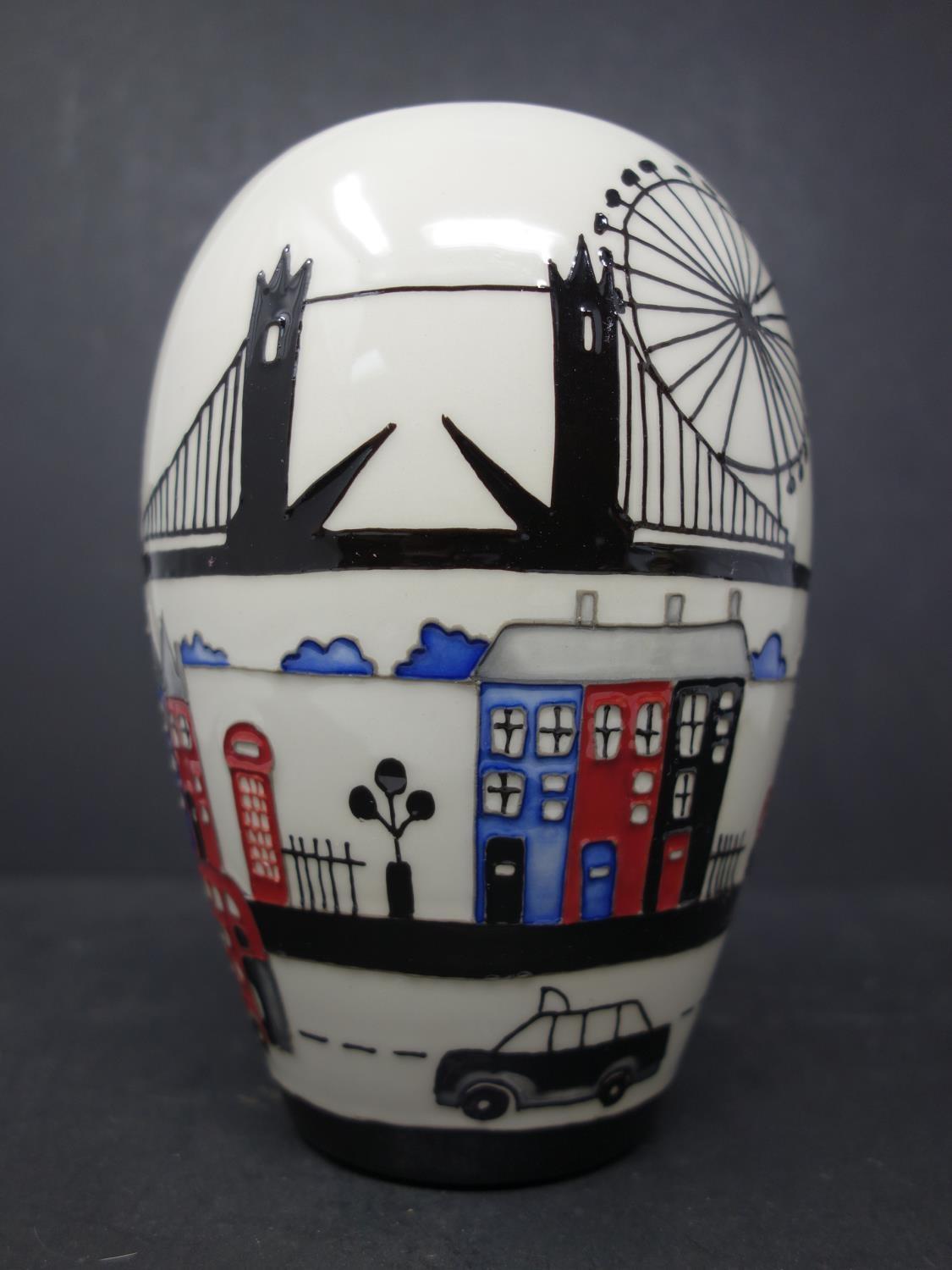 A Moorcroft 'Londinium' Vase, by Nicola Stanley 2017 1st Quality, with price tag, H.18cm - Image 2 of 4