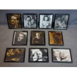 A collection of 10 framed photographic prints of movie stars, to include Marlon Brando, Buster