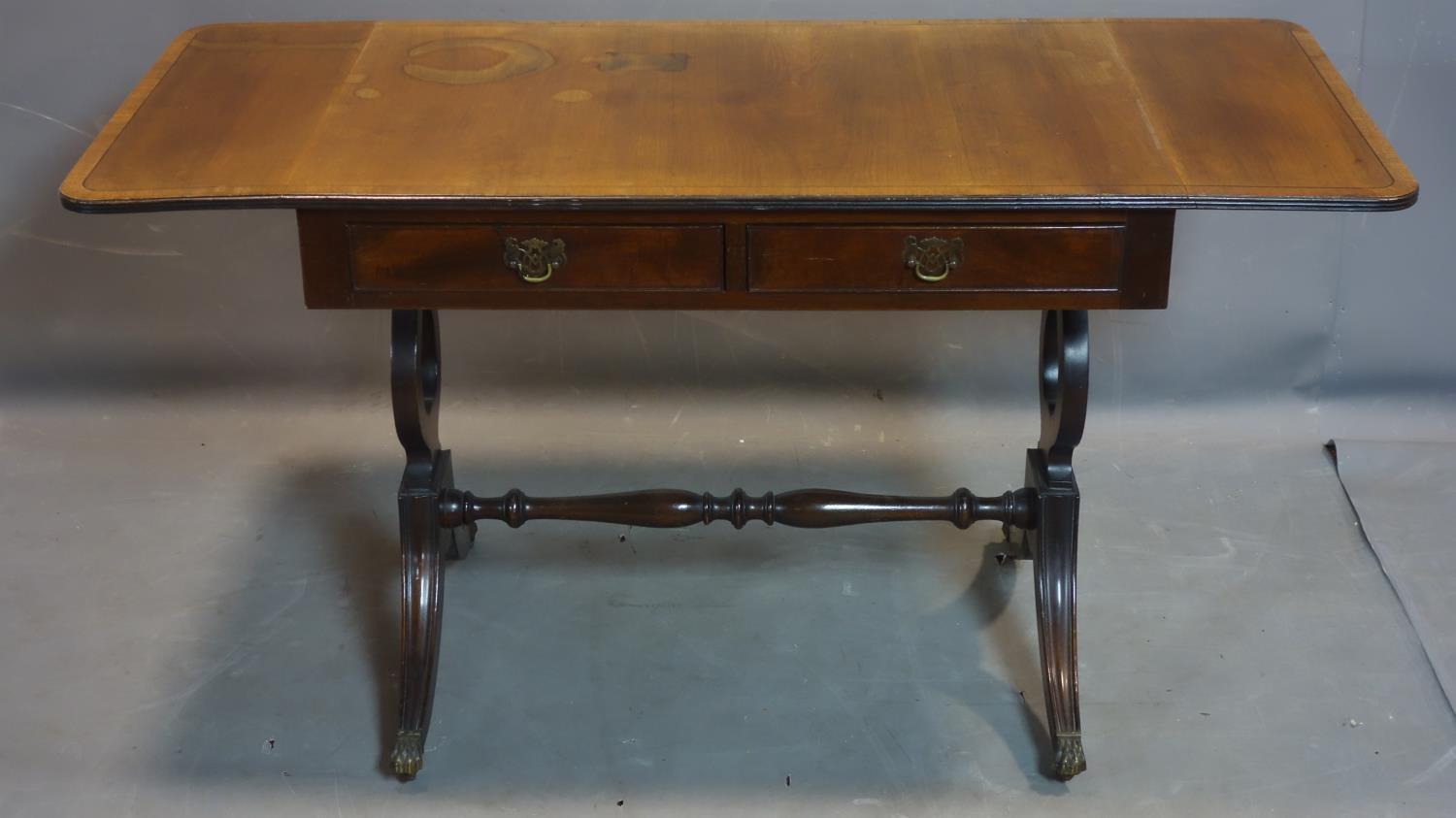 A Regency style mahogany sofa table, H.74 W.137 D.60cm - Image 2 of 3