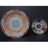 Two late 19th/early 20th century Japanese porcelain dishes, Diameter 22cm (largest)