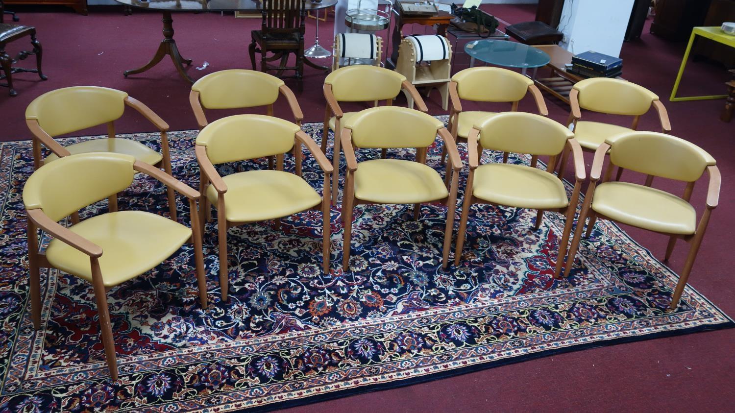 A set of 10 Kai Kristiansen style dining chairs