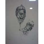 Lyn C. Bruge, 'Untitled no. II & VIII', surrealist etching, 20.5 x 15cm