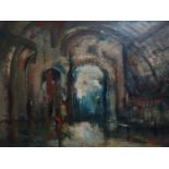 Adrian Keith Graham Hill PPROI RBS (British, 1897-1977), 'Echoing Arches', oil on board, signed,