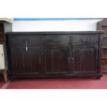 A contemporary painted teak Sideboard, H.85 W.160 D.45cm