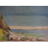 Mid 20th century Danish school, Beach scene, watercolour, signed 'Hougert' and dated '41 to lower