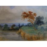 A late 19th/early 20th century watercolour, country scene, unsigned, 18 x 23cm