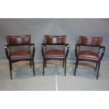 A set of 3 bentwood armchairs