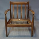 A Danish mid century teak armchair by Grete Jalk for France & Son, Demark, H.72 W.73 D.71cm, no