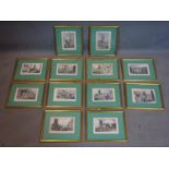 A set of twelve 19th century prints of London, in gilt frames, 12 x 17cm