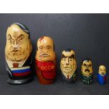 A set of babushka dolls of Russian presidents, H.18cm