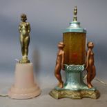 Two Art Deco figural lamps