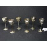 A set of six Continental silver goblets, marked 800 and with hallmark, H.10cm, total weight 6.7 troy