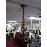 An eight branch gilt metal chandelier, H.54cm Diameter 69cm
