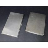 Two silver card cases, to include an engine turned card case, Birmingham 1947, L.11.5 D.9cm, and a