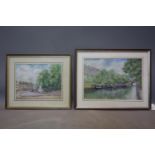 M. J. Sexton, two pastel studies of the local area to include 'Islington Green', 18 x 22cm, and '