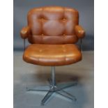 A vintage Reine chair with vinyl upholstery, H.78 W.56cm