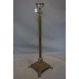 A Victorian brass Corinthian column standard lamp, H.130cm