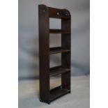 An Arts & Crafts oak open bookcase, H.110 W.46 D.15cm