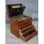 A 19th century mahogany medicine/collectors cabinet, H.34 W.33 D.23cm