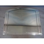 An Art Deco style arched mirror with bevelled and mirrored glass border, 86 x 107cm