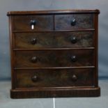 A Victorian mahogany chest of drawers, H.116 W.124 D.58cm