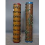 A pair of brass candlesticks, H.40cm