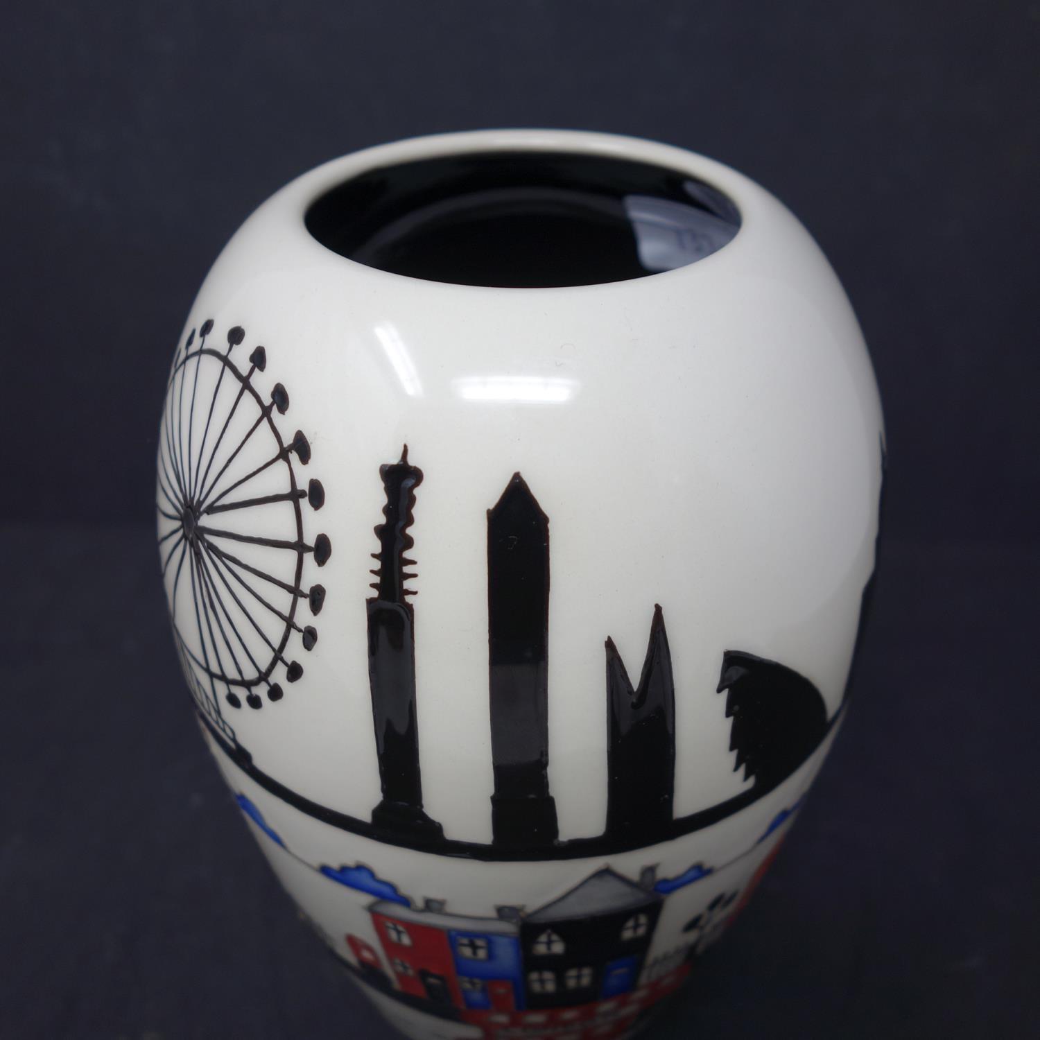 A Moorcroft 'Londinium' Vase, by Nicola Stanley 2017 1st Quality, with price tag, H.18cm - Image 4 of 4