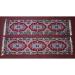 A Pair of machine made Persian runners, 226 x 60cm each