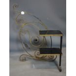 A vintage painted wrought iron plant stand
