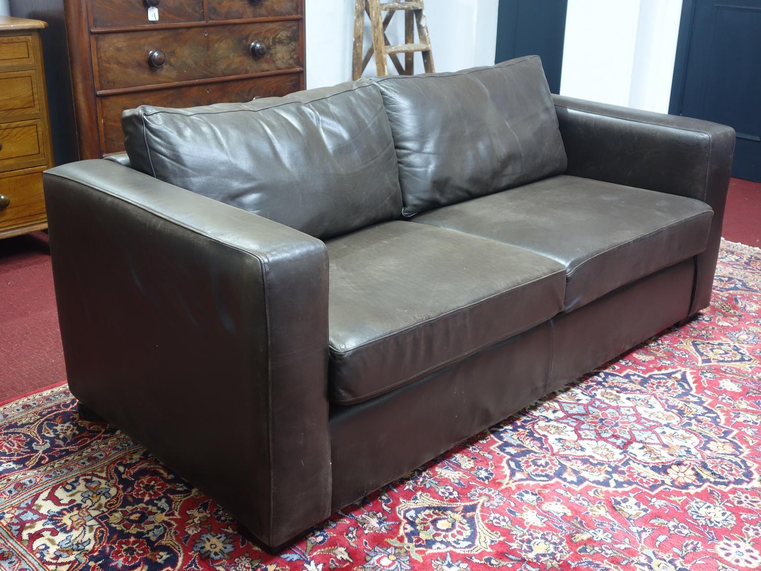 A contemporary leather sofa - Image 2 of 3