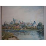 A mid 20th century watercolour study of Windsor castle, signed A.Robb dated 1951, 26 x 30cm