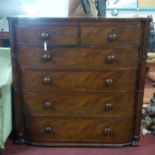 An early 19th century Mahogany chest of drawers, H.106 W.106 D.52cm