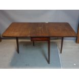 A 19th century mahogany drop leaf table, raised on tapered legs, H.71 W.153 D.91cm