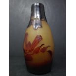 In the manner of Galle, a cameo glass vase, signed, H.18cm