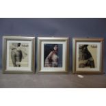 Three framed prints for Aubade lingerie', 25 x 19cm