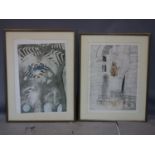 Alison Neville (British, b.1945), two etching and aquatints, 'St Bartholomews I', numbered 12/100,