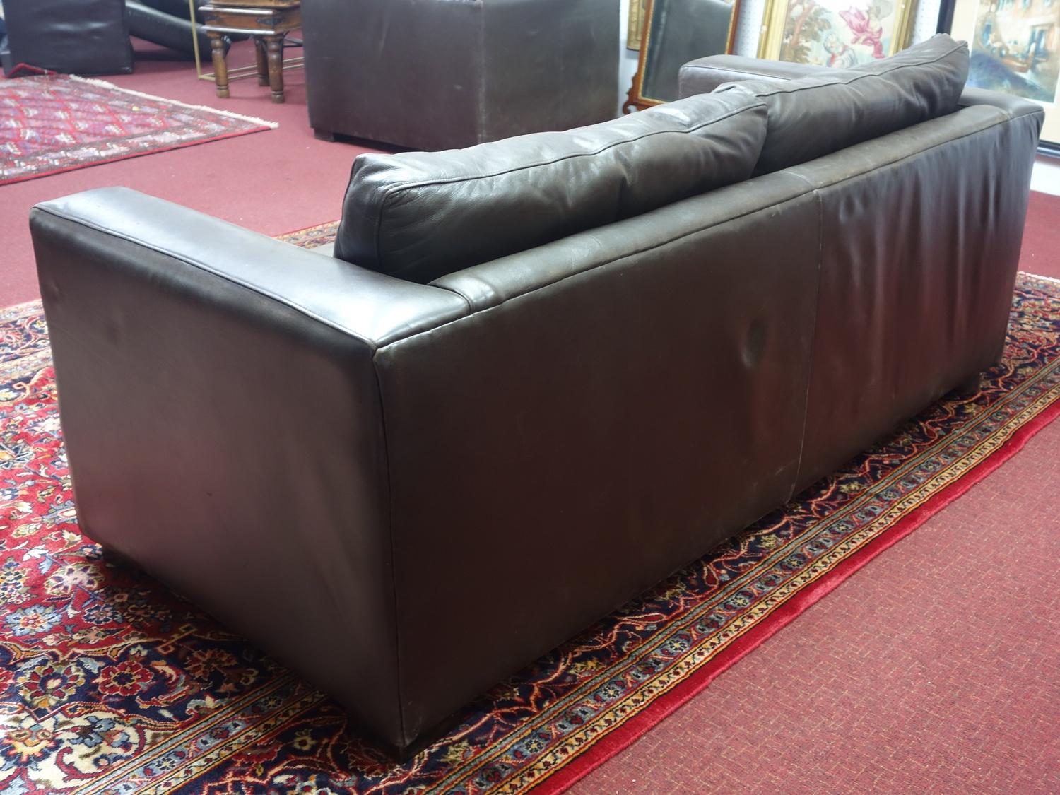 A contemporary leather sofa - Image 3 of 3