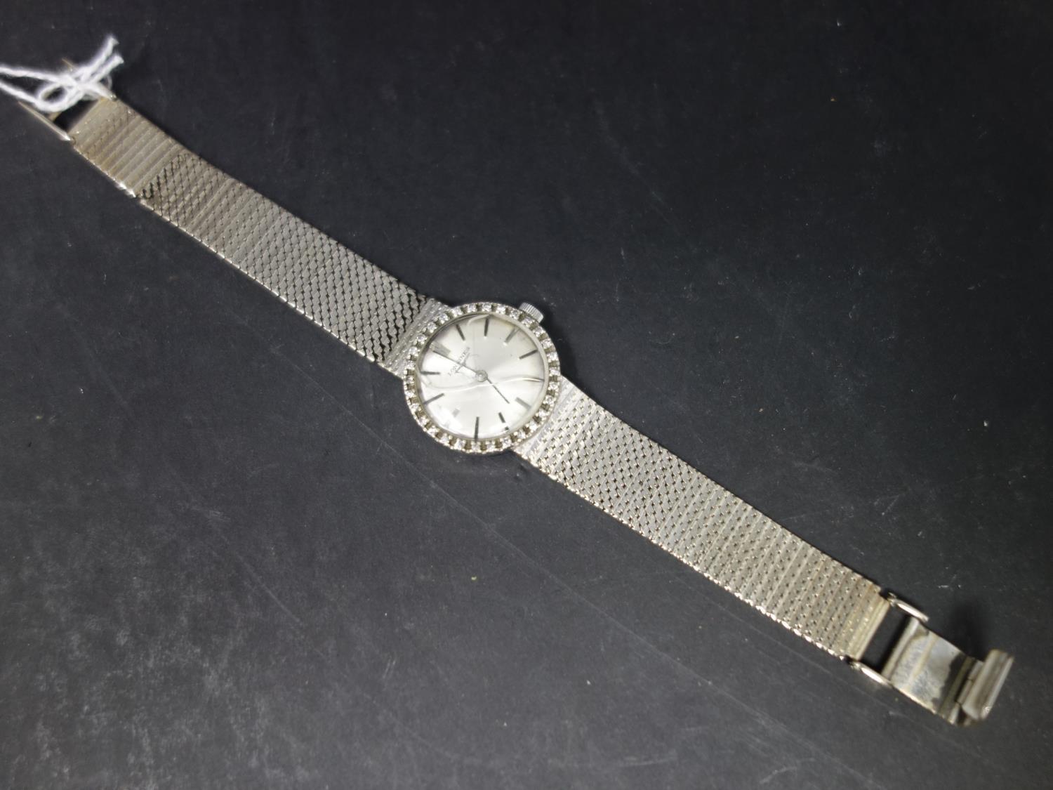 A vintage 18ct white gold Longines cocktail watch, set with diamonds, gross weight 36 grams