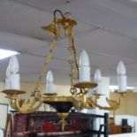 A Regency style gilt metal chandelier