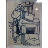 Rene Bertholo, abstract, original colour lithograph, signed and dated 63 in pencil to lower left,